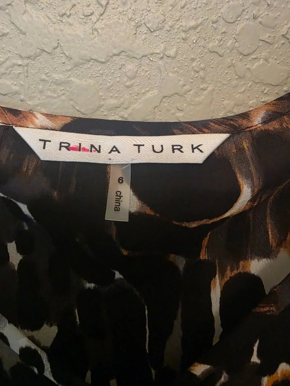 Trina Turk Silk Blend Animal Print Layered Lightweight Dress 6 EUC Lightweight - Picture 3 of 13